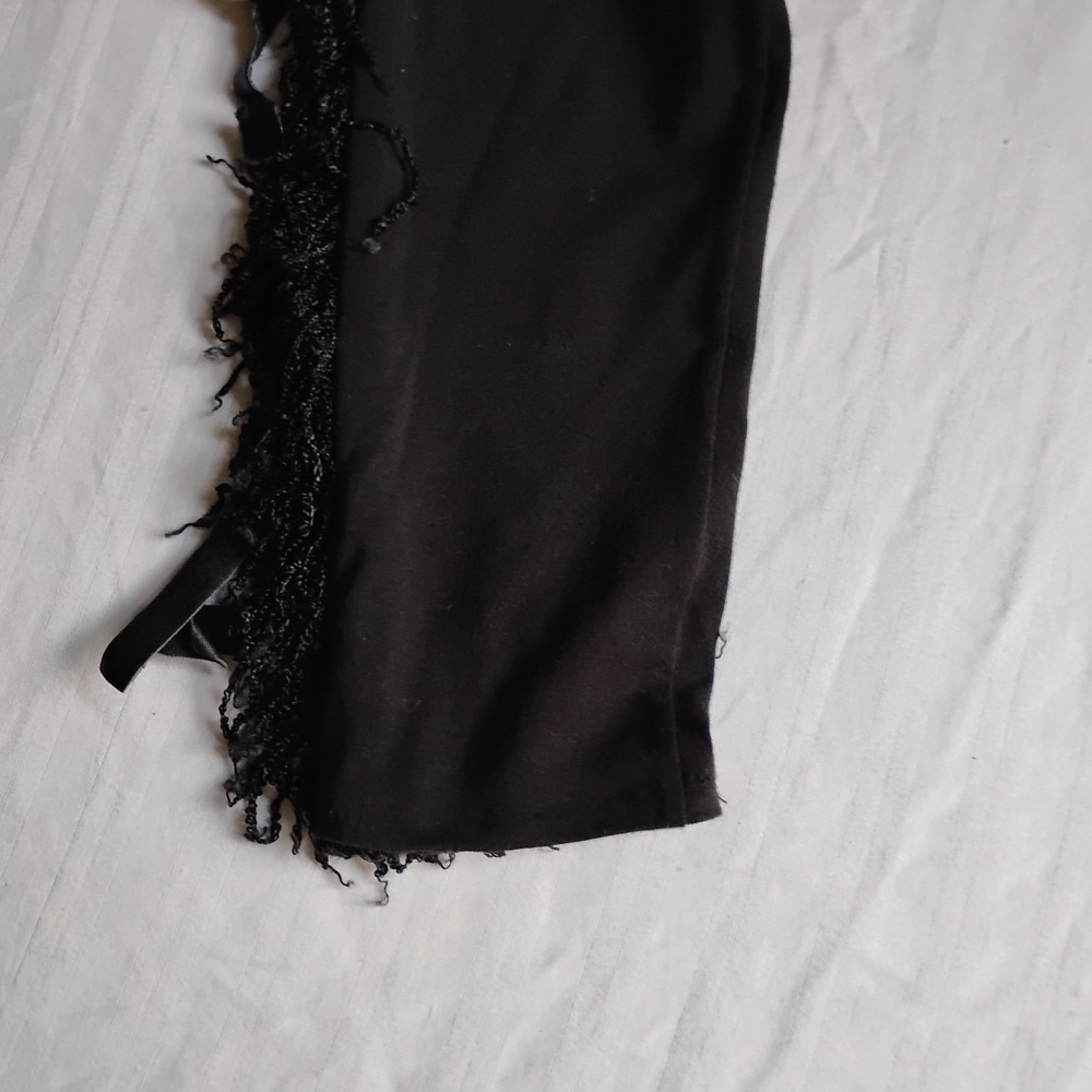 Tripp NYC Pants Small Fringe Beaded Legging Stretch Grunge Goth Vintage USA 90s - Picture 12 of 13